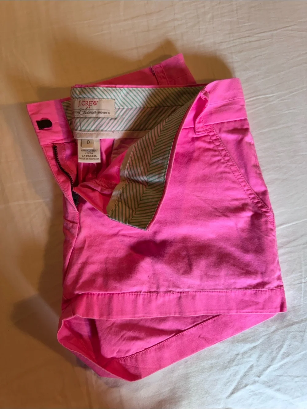 J. Crew Bright Pink Women's Chino Bermuda Shorts. Size 0